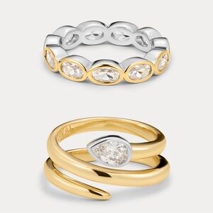 Luv Aj MARAIS COIL RING gold & PALAIS ETERNITY RING- SILVER new nvr worn sz 8!